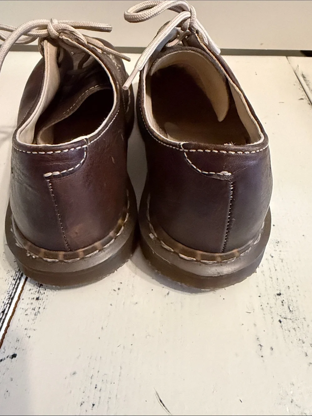 Dr. Martens vintage loafers.  Brown 3-eye style.  Made in England.